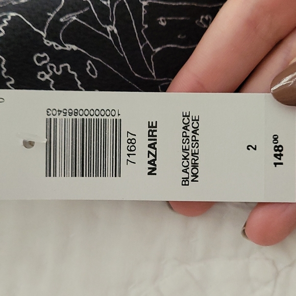 NWT Aritzia Wilfred Nazaire Dress in Black White Print Size 2 - Picture 8 of 8